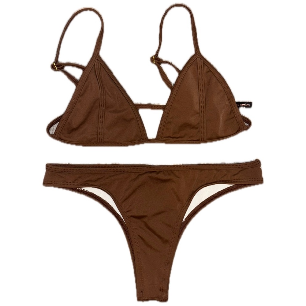 Mint Swim Brown Bikini Set Size Medium